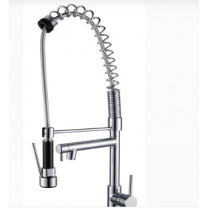 Spring Chrome Double Spout Kitchen Sink Mixer Tap